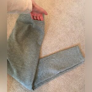 Lands’ End High Rise Serious Sweats Fleece Lined Pocket Leggings - Gray Heather
